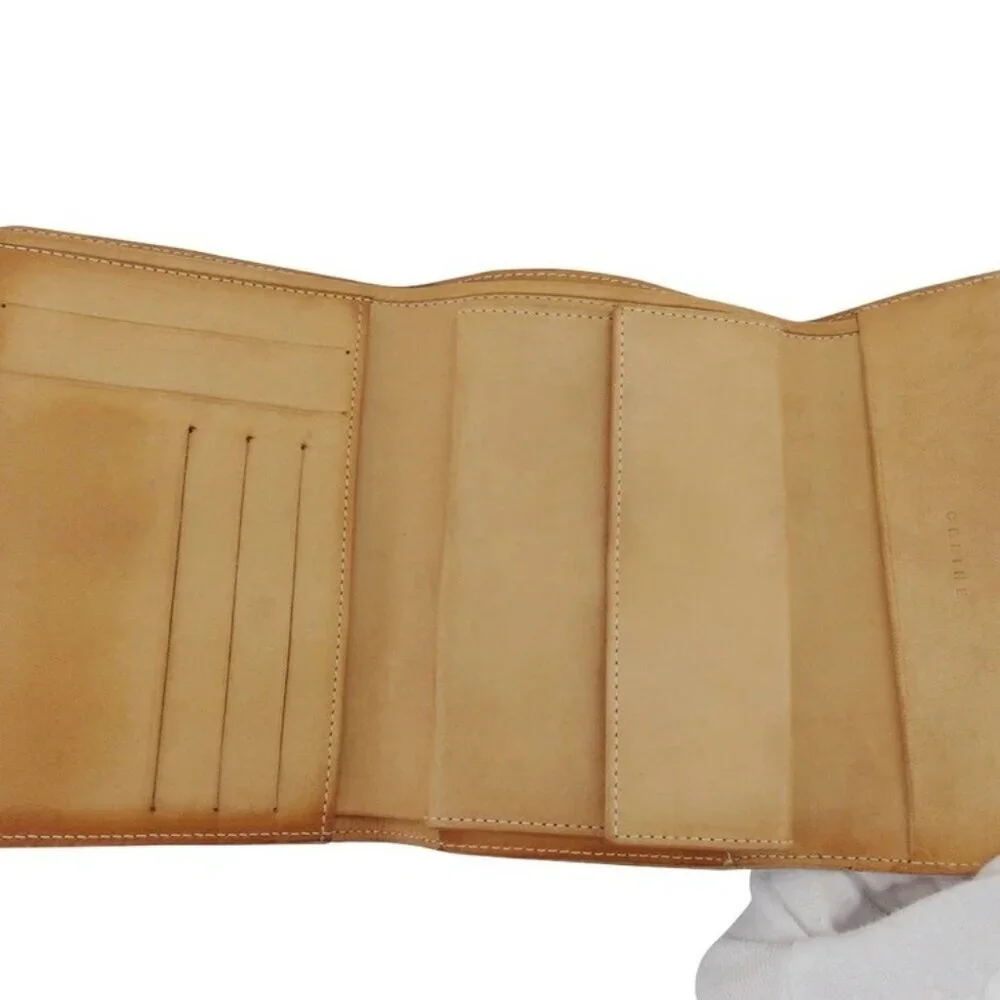 CELINE Tri-fold wallet Brown beige Women Authentic secondhand - Picture 3 of 8